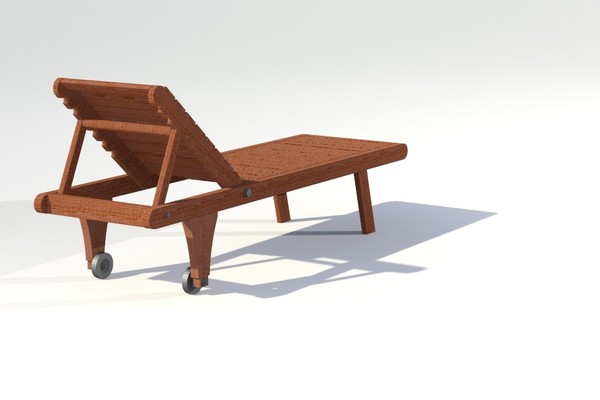 teak pool lounger 3d max - Teak Pool Lounger(1) by dlhartley
